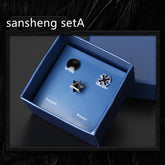 اللون: Sansheng setB - أقراط رجالية من الفضة الإسترليني عيار 925، أقراط فضية عصرية مفردة