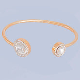 Gold Round Crystal Bangle