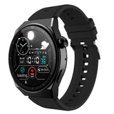 الساعة الذكية W03pro 1.32 بوصة للرد على المكالمات وإجرائها مقاومة للماء مع مراقبة معدل ضربات القلب والنوم والأكسجين في الدم وضغط الدم، لون أسود