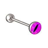 Metal color: Gold-color, Main Stone Color: WHITE, Shapepattern: Straight Barbell, Body Jewelry Type: Tongue Rings, Body Jewelry Application Area: Oral - 5X Multicolour Eye Shape Steel 16/19/22mm Tongue Bar Barbell Ring 5mm 7mm Ball Body Piercing Jeweller