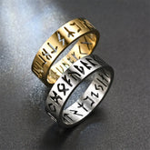 Main Stone Color: silver, Ring Size: 4 - 2023 New Stainless Steel Hollow Out Ring for Men Women Fashion Hollow Rune Design Finger Anillo Antiestres Anxiety Rings
