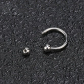 Metal color: Red, Main Stone Color: Red - 1pc Stainless Steel Nose Ring Hoops,16G Nose Piercings Cartilag Helix Ear Piercing for Women Men Septum Rings Piercing Jewelry