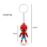 Color: WHITE, Ships From: CHINA - Marvel Superhero Keychain Avengers Cartoon Doll Iron Man Spiderman Keyrings for Backpack Accessories Key Holder Kid Gift