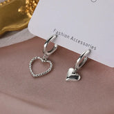 Metal Color: Light Yellow Gold Color - Silver Color Punk Style Double Layer Chain Hoop Earring For Women Gold Color Ear Jewelry 2022 New Earrings