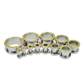Metal color: Antique Bronze Plated, Main Stone Color: black - 2pc Steel Multicolour Crystal Ear Plug Flesh Tunnel 8g ( 3mm ) - 1" ( 25mm ) Gauge Expander Stretcher Screw Fit