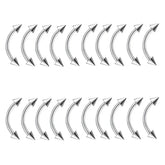 Metal color: Gold-color, Main Stone Color: Clear - Bulk Multi Size 16G 1.2mm Steel Curved Barbell Eyebrow Piercing 6-14mm Bar 3mm Ball Ear Piercing