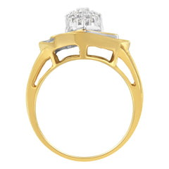 10K Yellow Gold Diamond Cluster Ring (3/4 Cttw, J-K Color, I2-I3 Clarity) - Size 7-1/2