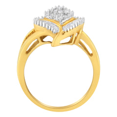 10K Yellow Gold Diamond Cluster Ring (1/2 Cttw, I-J Color, I1-I2 Clarity) - Size 6-1/2