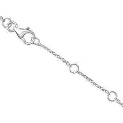 10K White Gold Diamond Accent "P" Initial Charm and Link Bracelet