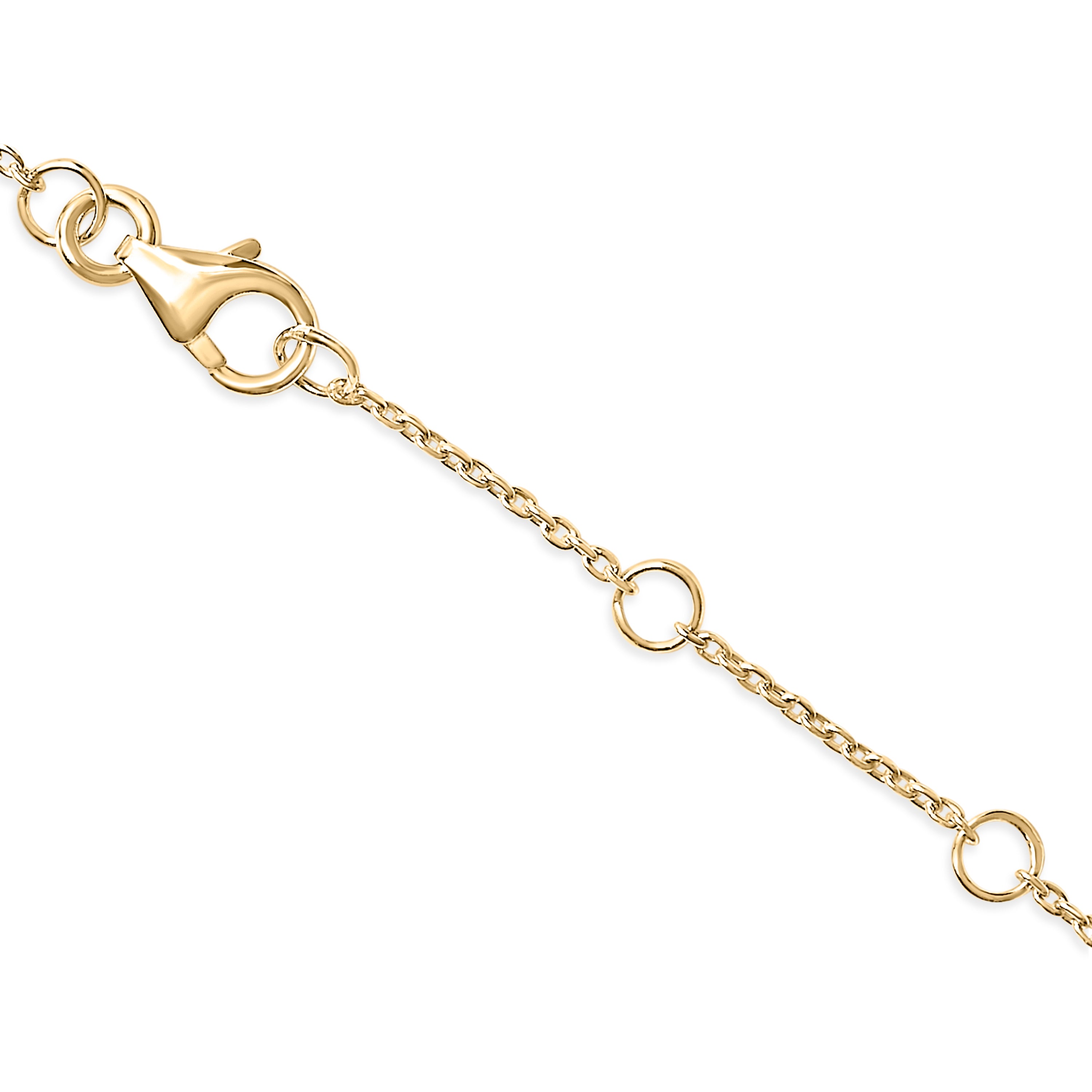 سوار من الذهب الأصفر عيار 10 قيراط مرصع بالألماس على شكل حرف "Q"