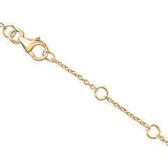 10K Yellow Gold Diamond Accent "R" Initial Charm and Link Bracelet