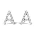 10K White Gold 1/10 Cttw Diamond Initial "A" Stud Earring