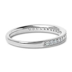 14K White Gold 1/4 Cttw Round Diamond Milgrain Wedding Band (I-J Color, SI2-I1 Clarity) - Size 7