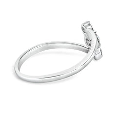10K White Gold 1/4 Cttw Lab Grown Diamond Vertical Three Stone Ring