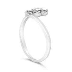10K White Gold 1/4 Cttw Lab Grown Diamond Vertical Three Stone Ring