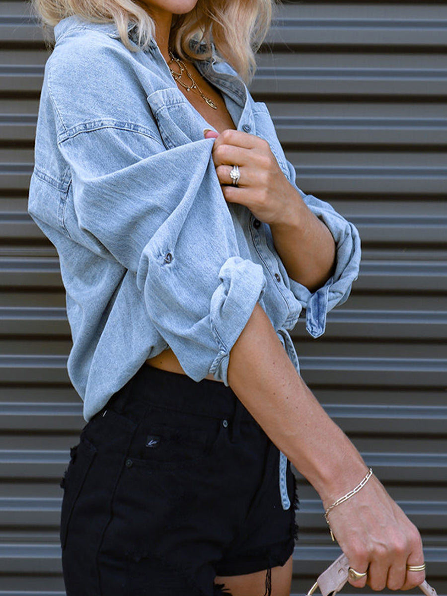 Tie Detail Denim Top