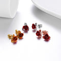 Color: Rose gold - Rose Earrings 925 Silver Pin Earrings