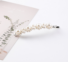 Color: B6202 A four flowers - Pearl flower hairpin retro word clip bangs clip