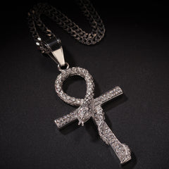 Color: Silver, Size: 24inch - European and American stainless steel diamond necklace