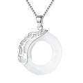 Color: White single pendant - S925 sterling silver necklace