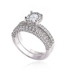 Color: Silver 3style, Size: 8th - Zircon full diamond ring ring Rose gold plated engagement ring strip or tail ring