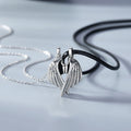 Color: Silver, style: Men's angel (single pendant) - Devil and Angel Couple Necklace Sterling Silver Creative Retro