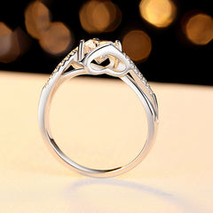 Color: Photo Color, style: 1carat Moissanite, Size: Size20 - Fashion Angel's Kiss Group 50-point Moissanite Diamond Ring