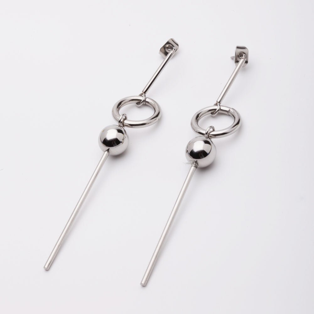 Color: Silver - Circle Metal Ball Studs