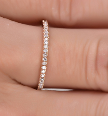 Size: US8 rose gold - Women Rhinestone Wedding Engagement Ring Jewelry