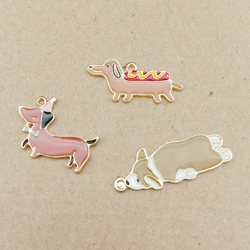 Color: Hat Dachshund, Quantity: 10PC - Dachshund pet pendant accessories