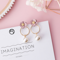 style: 5 - 2021 Fashion Korean Japanese Girl Simple Lovely Earrings Flower Fabric Swings Fashion Earrings For Women Jewelry Accessories