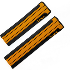 Color: Orange black, style: Black buckle - Water men's watch strap silicone belt electric bicycle racing waterproof watch accessories