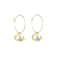 New Personality Little Whale Pendant Earrings Women