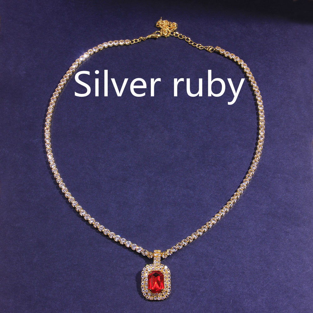 Simple Ruby Clavicle Chain European And American Fashion Jewelry