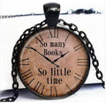 Color: Black - Retro clock pendant necklace
