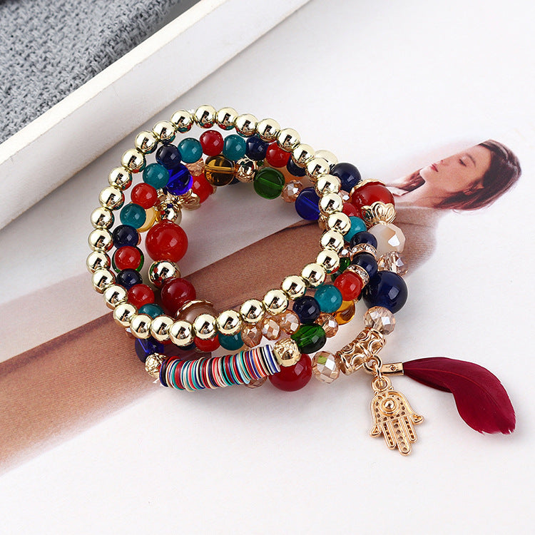 Color: Color C - Bohemian simple and versatile multi-layer bracelet
