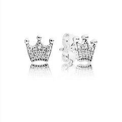 Style: Rose gold label earrings - Pan's classic variety of ladies' earrings round with label