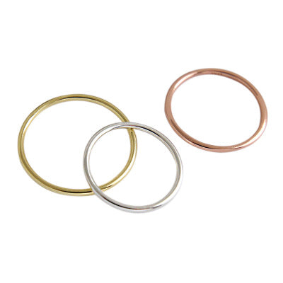 Color: Rose gold, Size: 9 - Glossy line rose gold thin ring