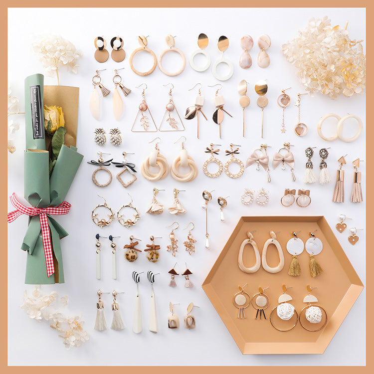 Long personality tassel earrings exaggerated wild earrings - Color: 3