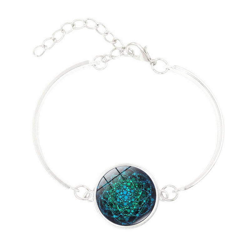 style: silver3 - Flower of Life - Om Yoga Chakra Pendant