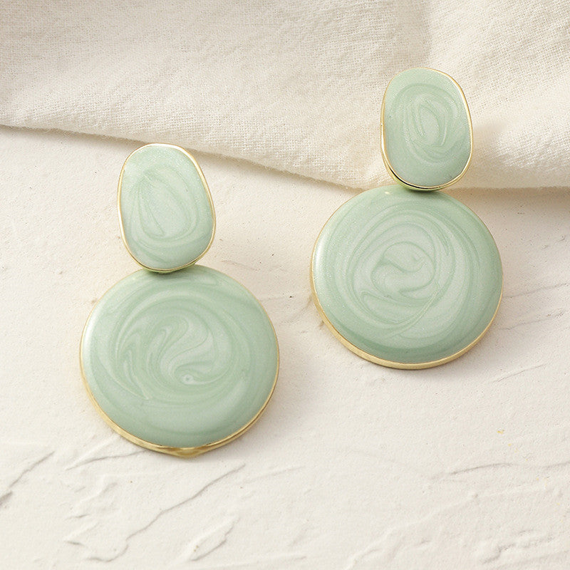 Personality Creative Geometric Earrings Earrings Candy Color Alloy Dripping Earrings