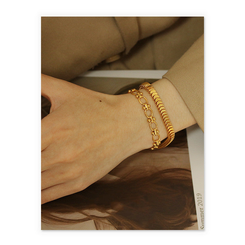 European And American Exaggerated Thick Chain Snake Bone Chain Bracelet
