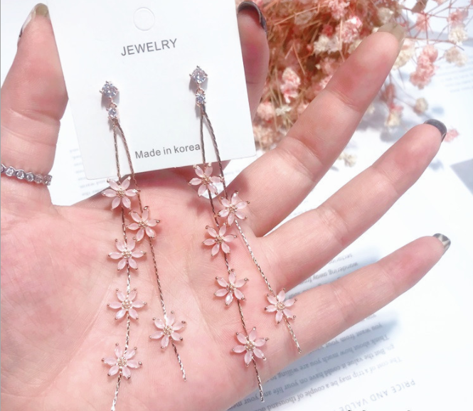 style: C - Flower  Tassel Earrings