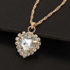 Zircon Glass Love Necklace Simple Clavicle Chain