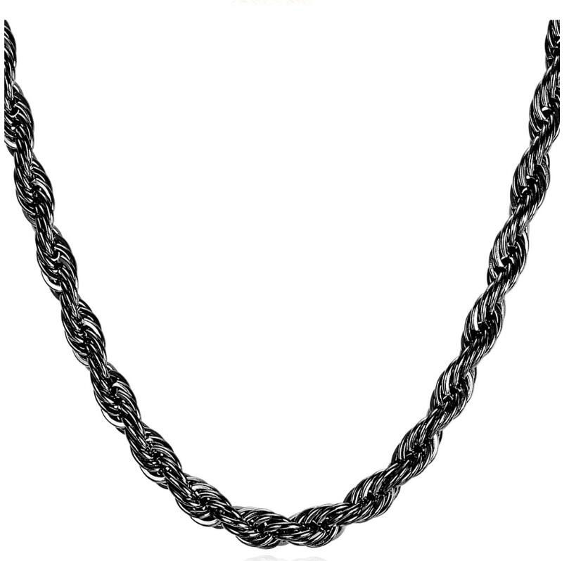 Color: 6MM Black 66cm - Rope Chain