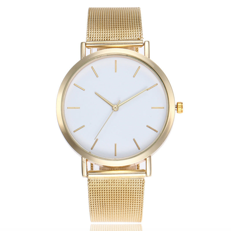 Color: Golde - Simple alloy mesh belt watch