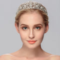 Color: Gold, Style: 1style - European and American Retro Bridal Crown Diamond Headband