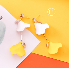 Color: 11 - Sweet summer series earrings girl heart orange orange earrings long personality temperament super fairy earrings