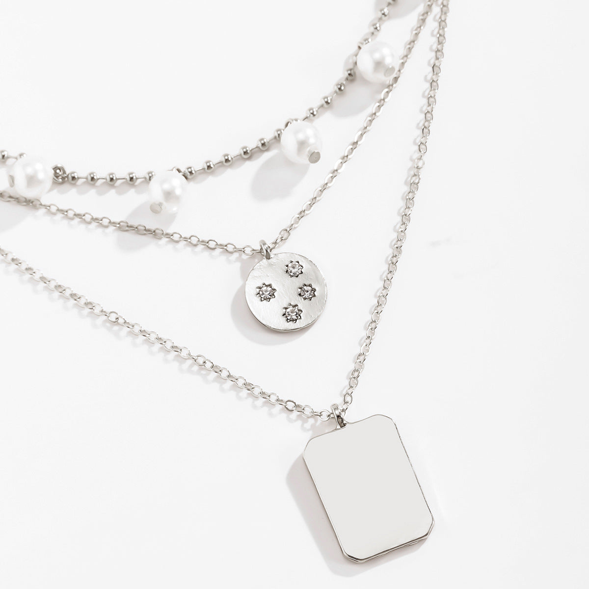 European And American Style Cross-border Trend Metal Square Clavicle Necklace