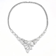 3W1420 - Rhodium Brass Jewelry Sets with AAA Grade CZ  in Clear